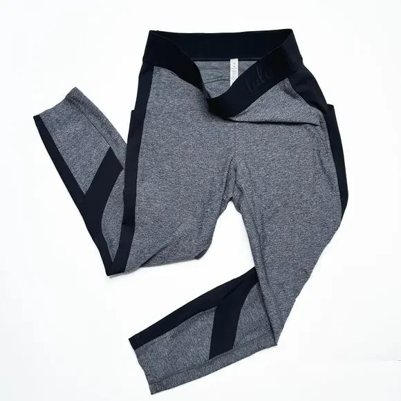 Lululemon Box It Out Tight Heathered Grey Black W5AU7S Luxtreme Leggings 12 - Picture 4 of 16
